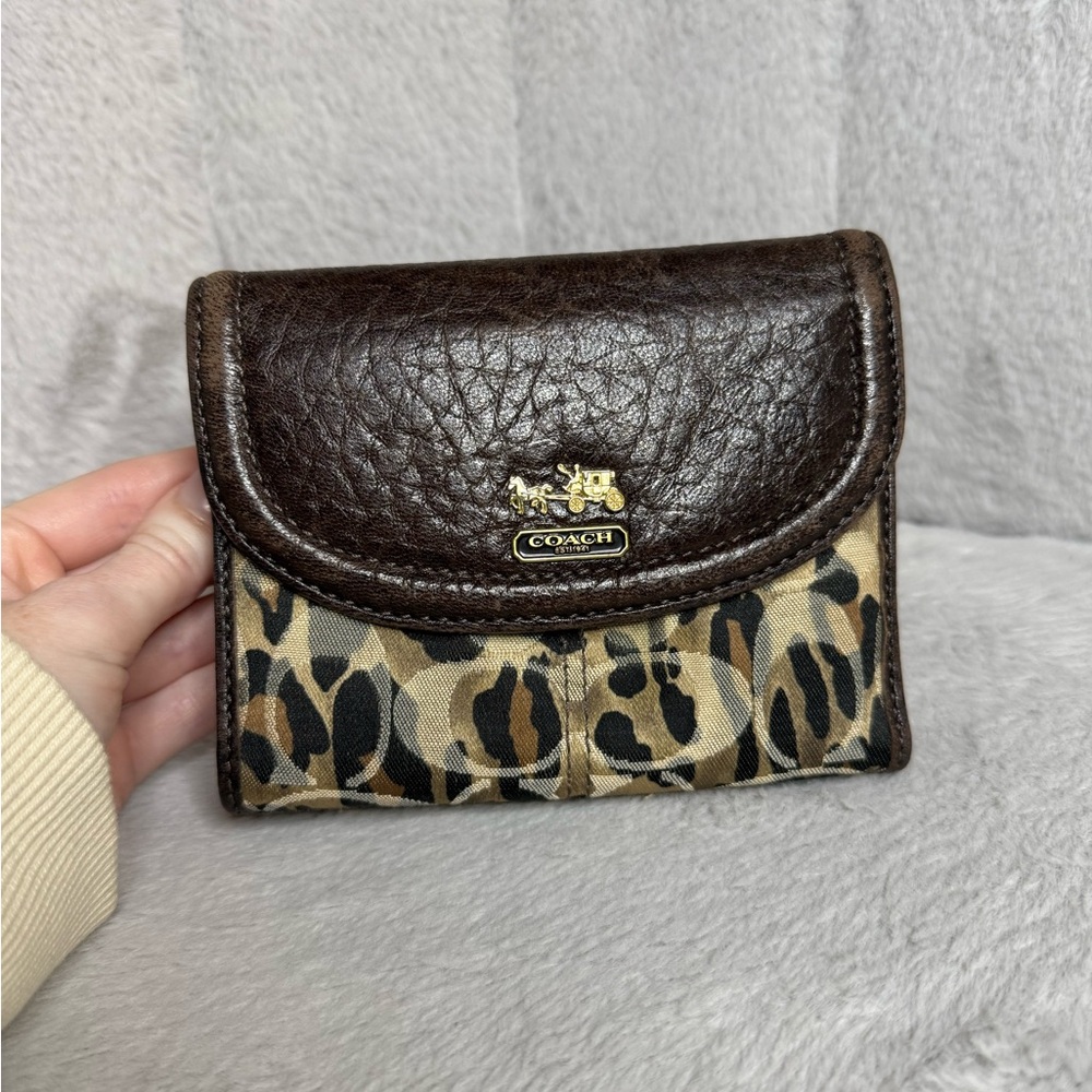 SOLD - Coach Signature C Ocelot Print Wallet